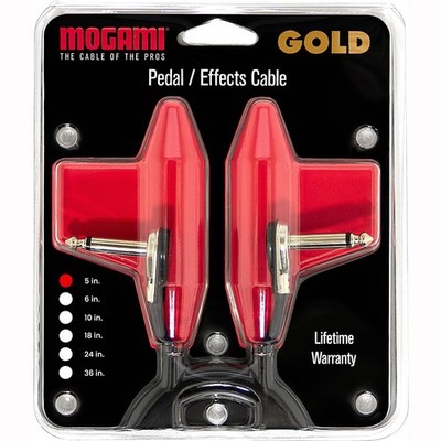 Mogami Gold Pedal SLP Super Low-Profile Pedalboard Patch Cable, Right Angle, 5''