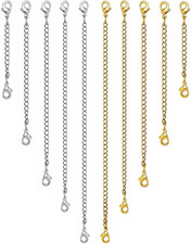 OHINGLT Necklace Extender 10Pcs Chain Extenders for Necklaces Bracelet, 14K Gold