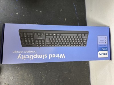 Philips SPK6234 USB Keyboard: Quiet 104/105 Keys, Ergonomic, Wired, Plug & Play
