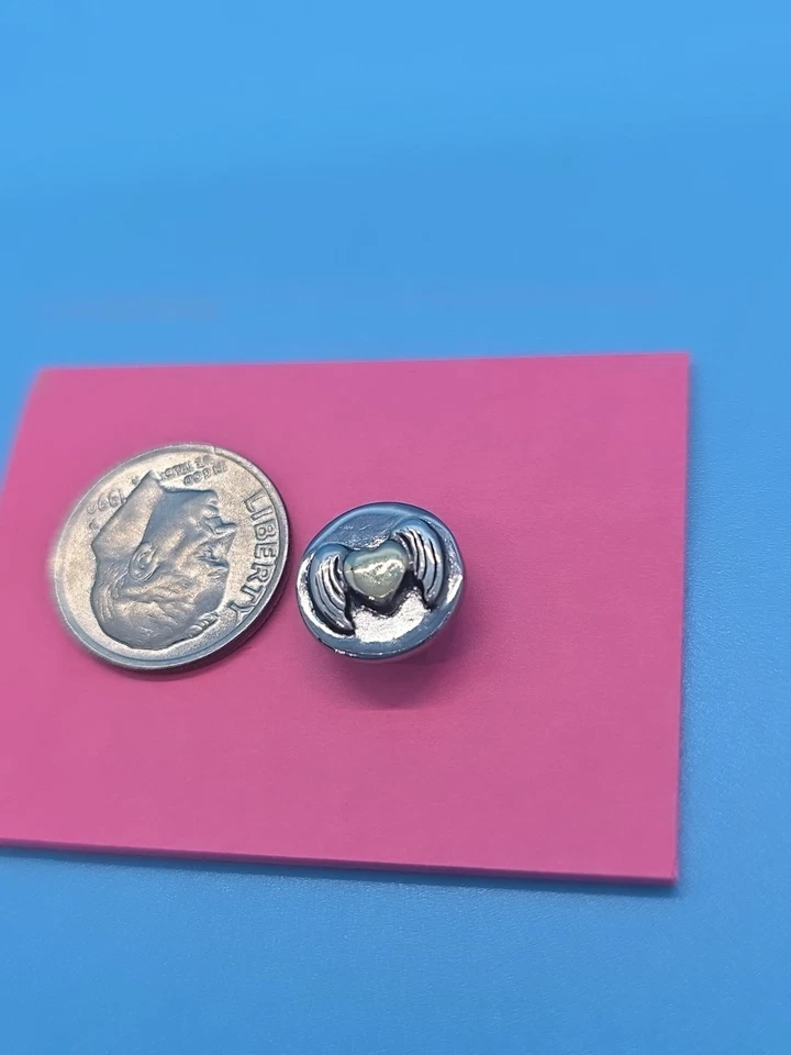 KAMELEON JEWELPOPS 金色心形和翅膀 黑色 RHODIUM 纯银 — 第 2/4 张图片