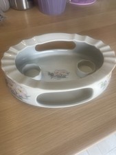 Chauffe-plat Porcelaine Française PF Décor Floral Fleurs Vintage