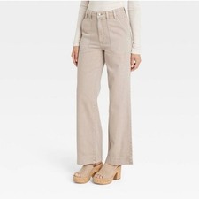 Universal Thread -High-Rise Wide-Leg jeans - Khaki - Size 10