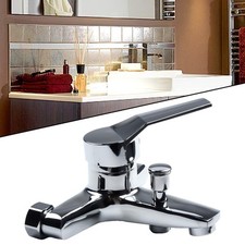 Dual Spout Wall Mount Zinc Alloy Basin Faucet Hot Cold Water Mixer Tap