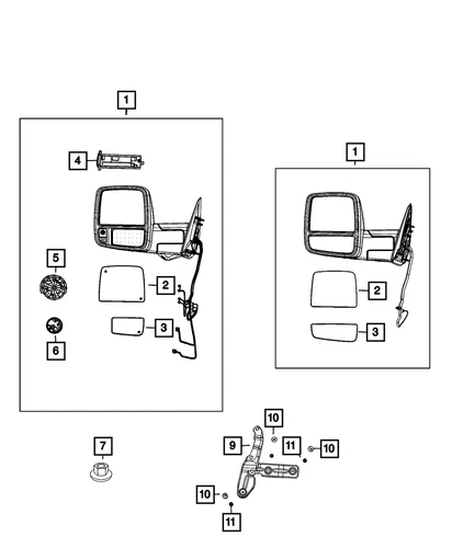 Genuine Mopar Outside Rear-View Mirror Left 68526277AF