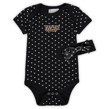 Girls Newborn & Infant Black UCF Knights Hearts Bodysuit & Headband Set