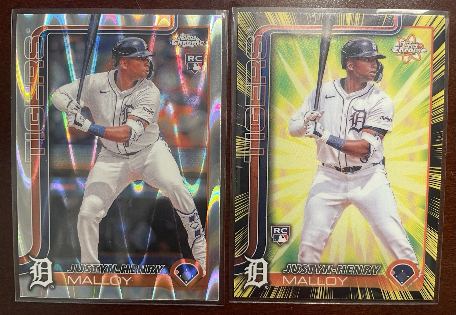 2025 Topps Chrome JUSTYN-HENRY MALLOY Radiating Rookie SSP & RayWave