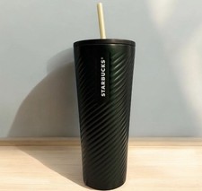 Starbucks 2022 Holiday Metallic Dark Green Spiral Ribbed Stainless Steel Tumbler 24oz — listing 6
