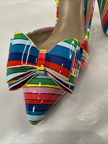 Betsey Johnson Prince-P Pumps Schleife mehrfarbig gestreift 9,5 - Bild 3 von 10