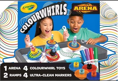 Crayola Colourwhirls Arena Spin Art Toy Set - Markers and arena Included