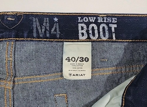 Ariat M4 Low Rise Legacy Boot Cut Jean Men's 40 X 30 Roadhouse Dark Wash Cowboy - Afbeelding 7 van 16
