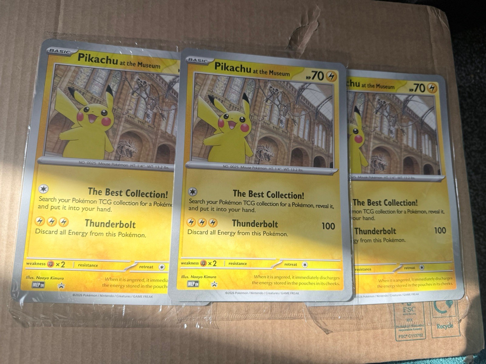3 x Pokémon TCG Promo Oversized Card - Pikachu at the Museum (Sealed)