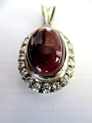 14.4 Gms Ruby silver pendant 925 sterling  US DUTY PAID