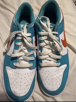 Nike Dunk Men s Low Top Lace-Up Colorblock Sneakers White Blue Orange