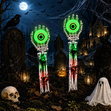 Halloween Decorations Outdoor, 2 Packs Skeleton Hands for Halloween Decor