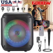 8" Bluetooth Speaker W/Microphone Remote TWS/FM/USB/TF/AUX For Home Party Audio