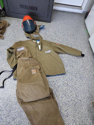 #ad 40 Cal Arc Flash Suit Kit Flip Up Hood Jacket Pants Electrical PPE 40 cal 3xl $315.00