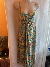 BNWT PRETTY  STRAPPY MULTICOLOURED FLORAL SUMMER MAXI SUNDRESS NUTMEG SIZE 12