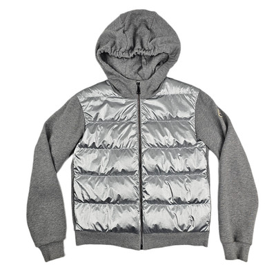 Moncler Mädchen grau Daunen wattiert gesteppt durchgehender Reißverschluss Hoodie Alter 12 Jahre