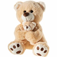 Heunec BäR Hellbraun Mit Baby TeddybäR Kuscheltier PlüSchtier Stofftier 18 Cm