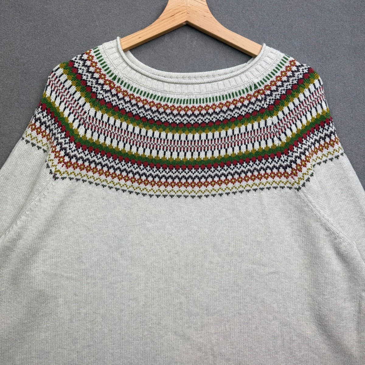 SEASALT Jumper UK 20 Knit Fairisle Nordic Scandi Yoke Icelandic Polurrian Cove View 2