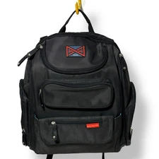 Bag Nation Diaper Bag Backpack With Stroller Straps Black w Blue Interior NWT
