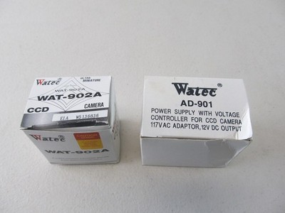 WATEC WAT-902A B/W Monochrome CCD Camera Module High Resolution + Power Adapter