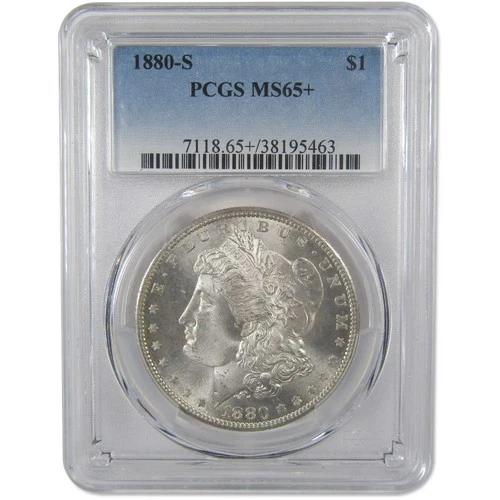 1880 S Morgan Silver Dollar MS 65+ PCGS Uncirculated $1 Coin
