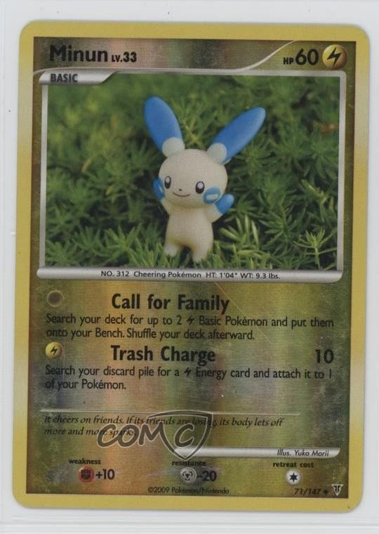 Minun Reverse Foil Pokémon Platinum Supreme Victors #71 2009