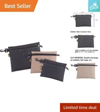 CLC Clip-on Zippered Bags - 3 Durable Polyester Organizers for Easy Access