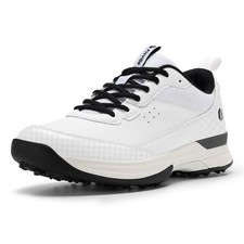 FitVille Mens Golf Shoes Extra Wide Fit Spiked Golf Trainers Non Slip Outdoor