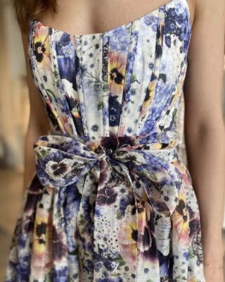 NWOT $1,450 Zimmermann Tama Corset Midi Floral Silk Dress
