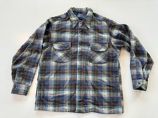 Vintage Pendleton Board Shirt Mens L Heavy Wool Flap Pockets Loop Collar USA