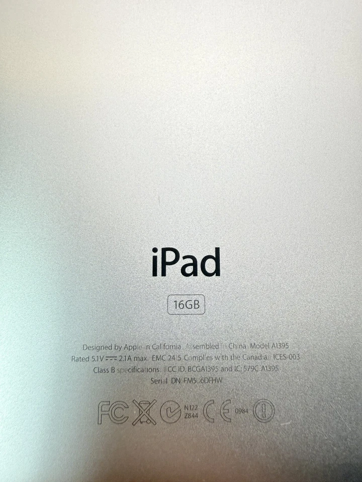 Apple iPad A1395 / 16GB Gray - Good Condition M3 - Image 4 of 4