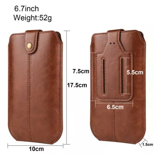 Leder Handytasche Handy Gürteltasche Universal Smartphone Tasche Schutzhüllen - Bild 4 von 9
