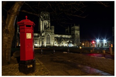 Durham Kathedrale @ Nacht, Durham, UK... - 30'' x 20'' LEINWAND - ARCHITEKTUR UK