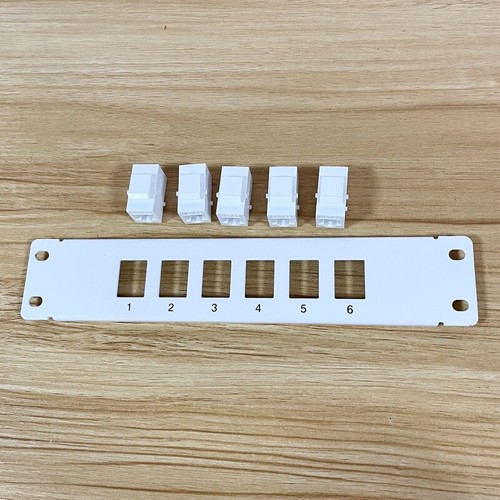 6 Port CAT5e RJ45 Through Coupler Patch Panel for w/Back Bar Wallmount or Rackmo - Afbeelding 6 van 8