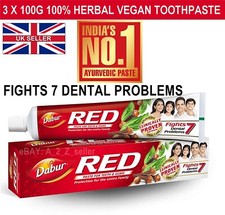 3 X 100g Herbal RED toothpaste Strong teeth receding bleeding gums clove oil UK