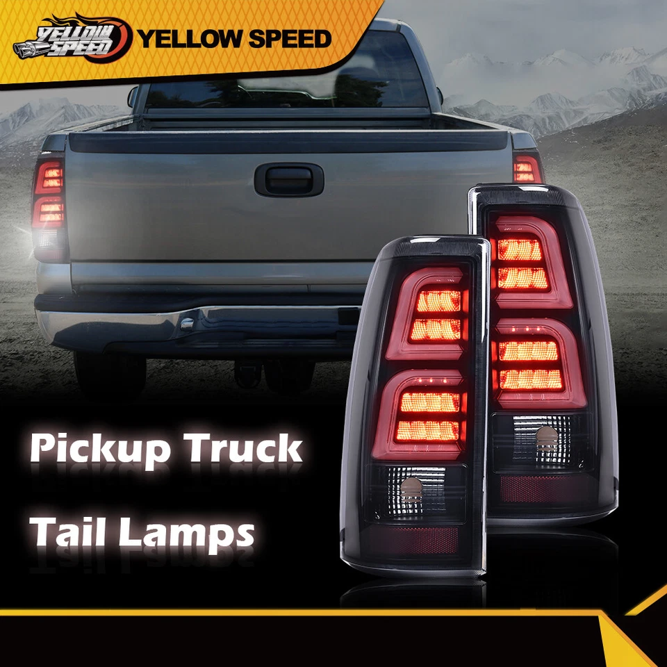 LED TUBE Tail Lights Fit For 1999-06 Chevy Silverado GMC Sierra Rear Brake Lamps - Image 4 of 4