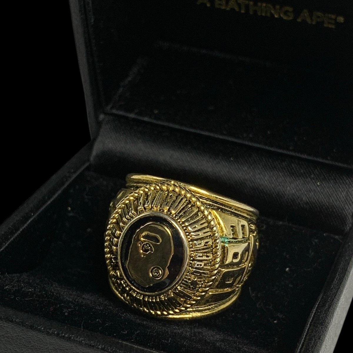 BAPE A BATHING APE | OG Ape Head College Ring (Gold) | 10.5 vtg 
