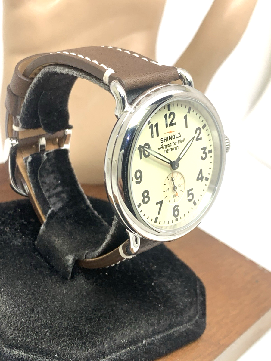 MAVUNO ヴィンテージナローボーダー Shinola Men's Watch S0110000110 Runwell Quartz Cream Dial Brown