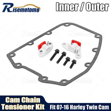Hydraulic Cam Chain Tensioner + Cover Gasket Kit For 2007-2016 Harley Twin Cam