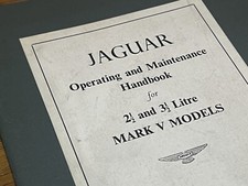 Jaguar MK5 Owners Manual Operating Service Handbook 2.5 3.5 Mark V Model 