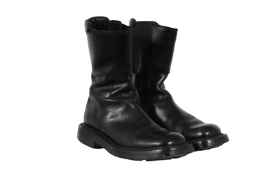 Prada Aw99 Vintage Square Toe Boots 8.5 UK7.5 Black Leather Moto
