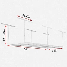 Overhead Garage Storage Rack without Decking, Storage Organization System