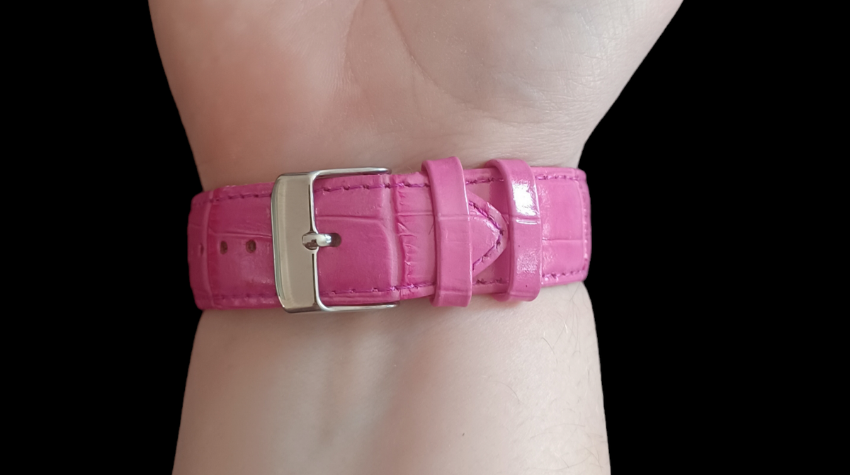 Limited Edition Disney Parkes Mickey Mouse Pink Leather Band Wristwatch 9.5\