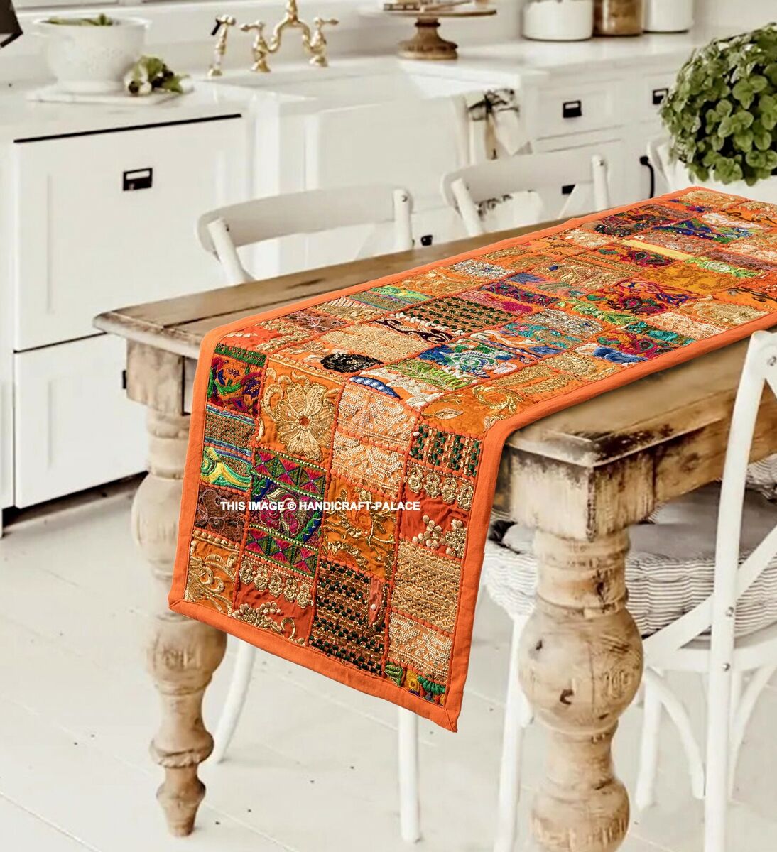 Rajasthani Patchwork Table Runner & Placemat Set Rajasthani Patchwork Table Runner & Placemat Set