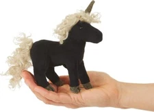 Folkmanis Mini Black Unicorn Finger Puppet