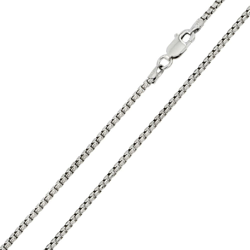 925 STERLING SILVER SOLID MEN'S BOX CHAIN/ 30'' LONG/LOBSTER LOCK