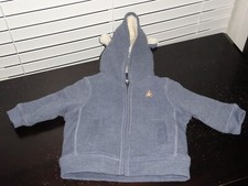 USED 2010 BABY GAP HOODED SHERPA LINED SWEATER WITH BEAR EARS SIZE 6-12 MONTHS