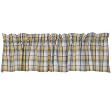 Cottage Grove Valance 72" x 14", Lt Blue, Yellow, Cream Checked Farmhouse